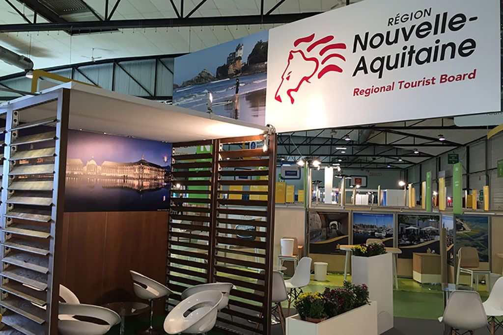 Stand of CRT Aquitaine at Rendez-vous en France, built by com2com