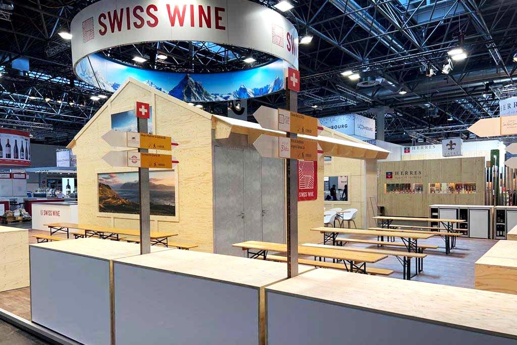 Stand at Prowein Dusseldorf for Swiss Wein by com2com